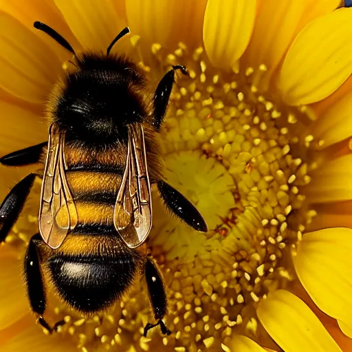 Image similar to closeup image of a bee with beyonce face