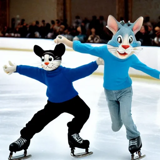 Image similar to tom & jerry ice skating