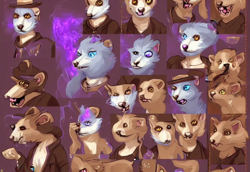 Image similar to furry - weasel - necromancer - fursona uhd ue 5 visual novel pc game expressions