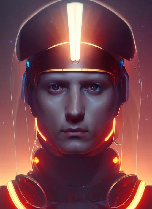 Image similar to symmetry!! portrait of napoleon bonaparte, sci - fi, tech wear, glowing lights!! intricate, elegant, highly detailed, digital painting, artstation, concept art, smooth, sharp focus, illustration, art by artgerm and greg rutkowski and alphonse mucha