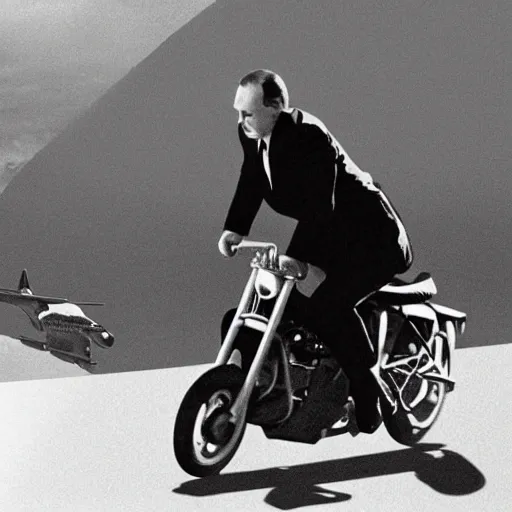 Image similar to vladimir putin riding the bomb, dr strangelove, movie