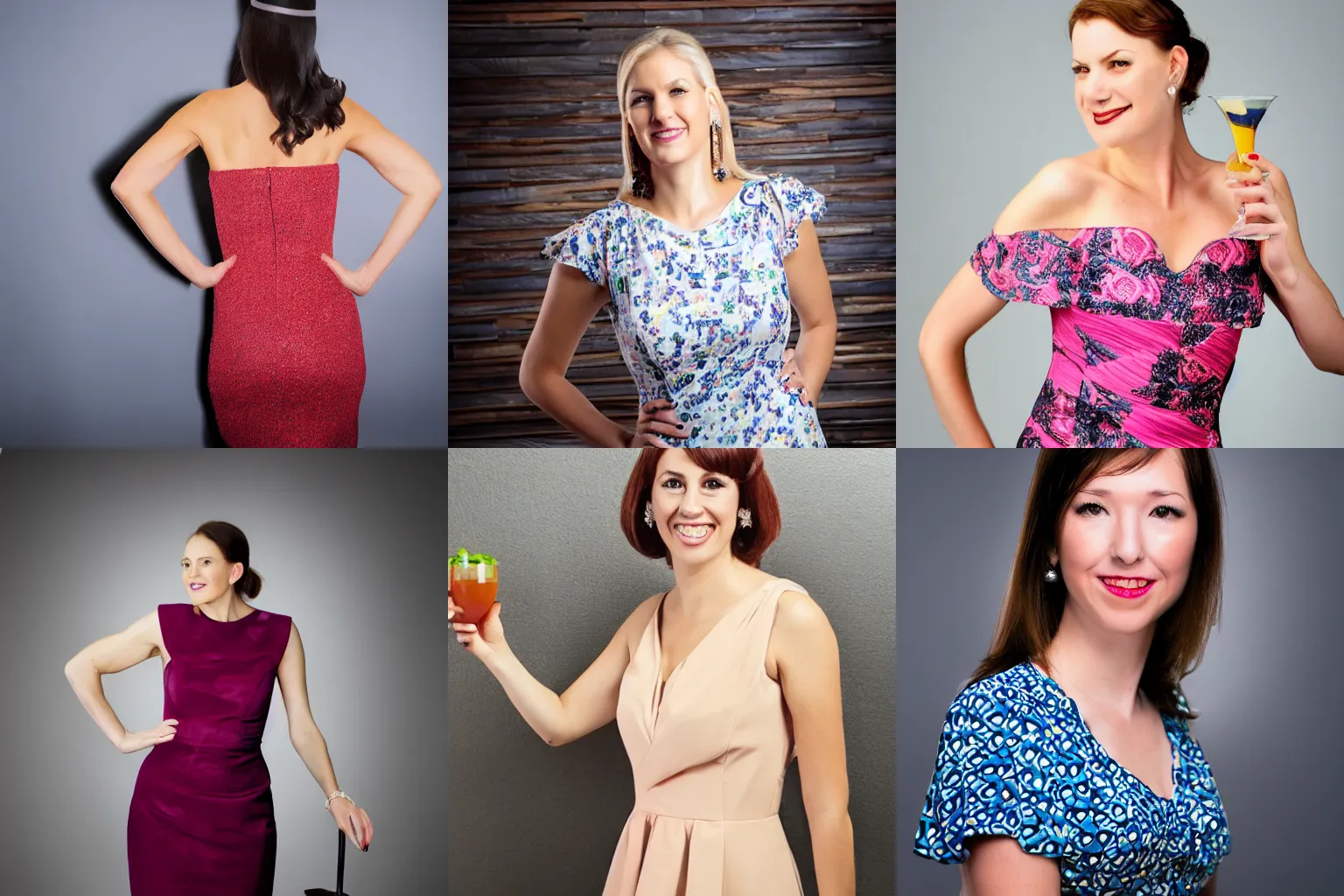 Prompt: woman in cocktail dress, professional photo