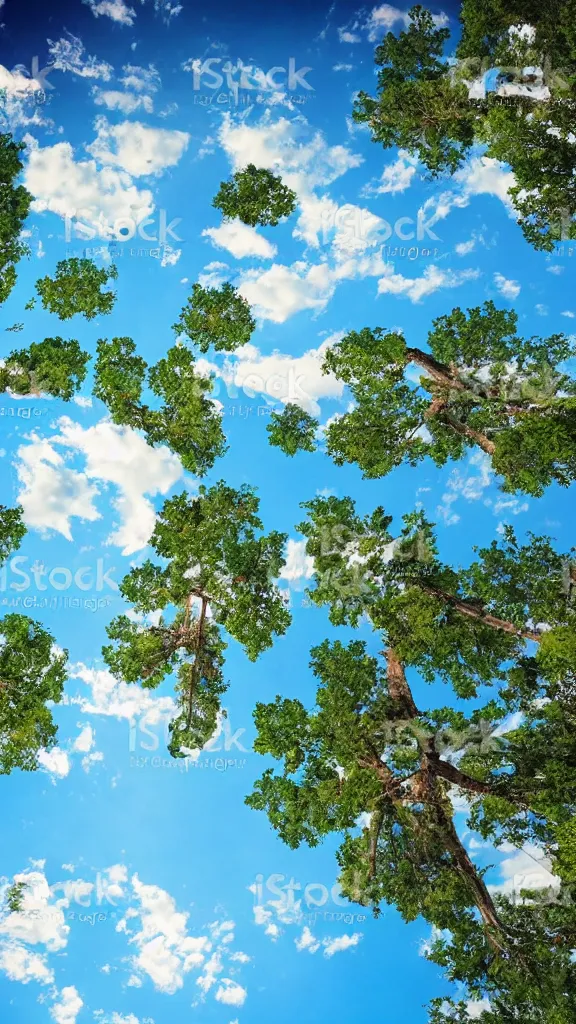 Image similar to beautiful sky with tons of aligned trees, epic stock photo