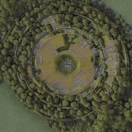 Prompt: aerial view of the Elven City of Elorad