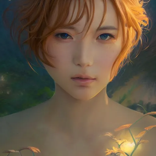 Image similar to A Beautiful Anime Girl with the power over nature, nature photography, detailed, centered, digital painting, artstation, concept art, donato giancola, Joseph Christian Leyendecker, WLOP, Boris Vallejo, Breathtaking, 8k resolution, extremely detailed, beautiful, establishing shot, artistic, hyperrealistic, beautiful face, octane render, cinematic lighting, dramatic lighting, masterpiece