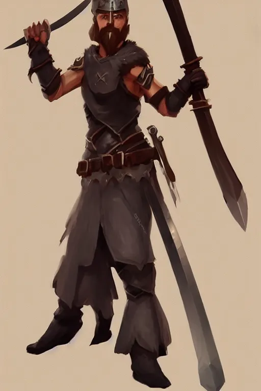 Prompt: a character from a video game holding a sword, concept art by senior character artist, artstation contest winner, furry art, official art, concept art, artstation hd
