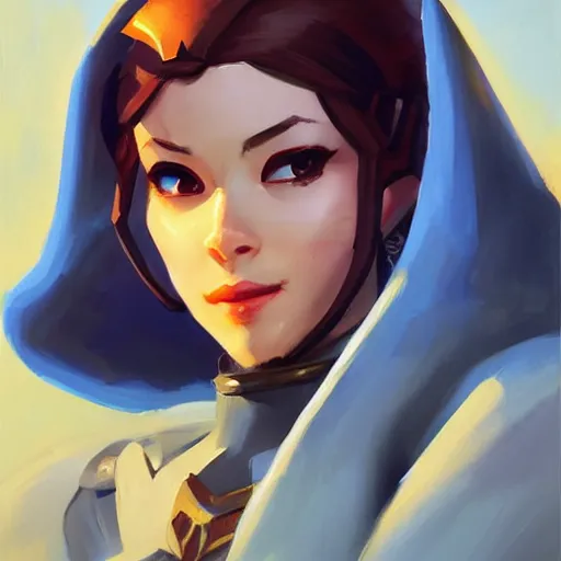 Image similar to greg manchess portrait painting of zelda as overwatch character, medium shot, asymmetrical, profile picture, organic painting, sunny day, matte painting, bold shapes, hard edges, street art, trending on artstation, by huang guangjian and gil elvgren and sachin teng