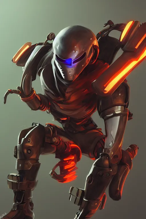 Image similar to epic mask helmet robot ninja portrait stylized as fornite style game design fanart by concept artist gervasio canda, behance hd by jesper ejsing, by rhads, makoto shinkai and lois van baarle, ilya kuvshinov, rossdraws global illumination radiating a glowing aura global illumination ray tracing hdr render in unreal engine 5