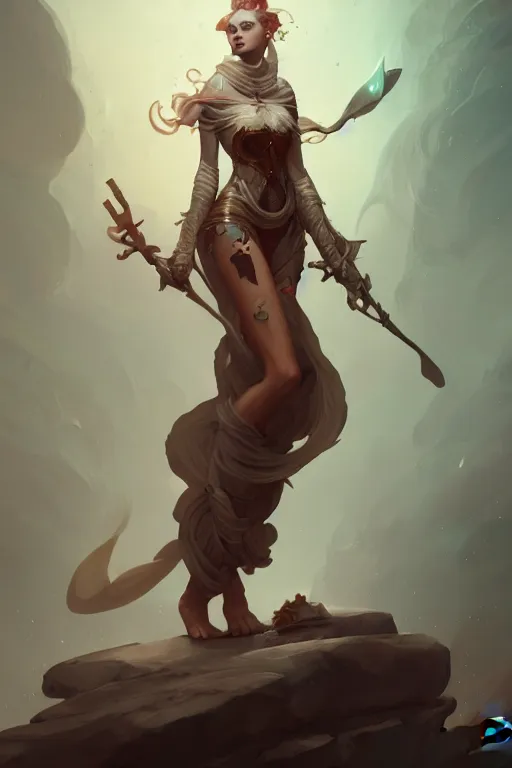 Prompt: a full body portrait of mythical ilmina, fantasy, sharp focus, intricate, elegant, digital painting, artstation, matte, highly detailed, concept art, illustration, ambient lighting, art by peter mohrbacher, johannes voss, rudy siswanto