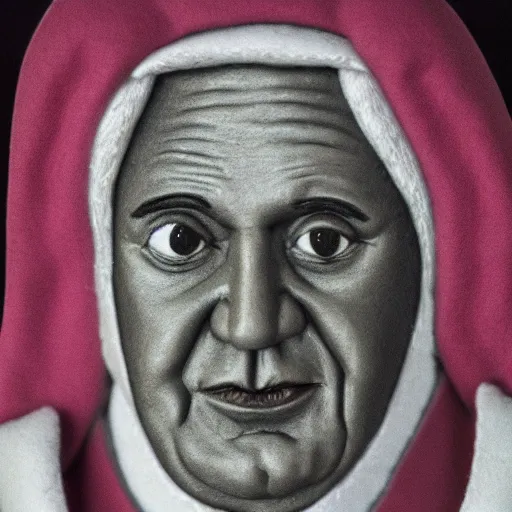 Image similar to pope jean paul ii as a muppet. highly detailed felt. hyper real photo. 4 k.