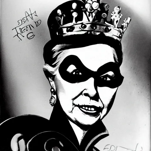 Image similar to queen elizabeth as the riddler