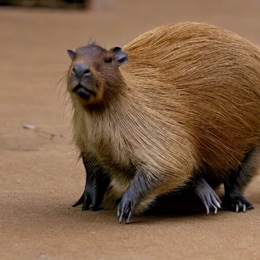 Prompt: a capybara gaming
