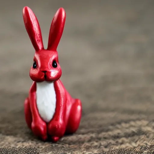 Image similar to an adorable crimson bunny creature