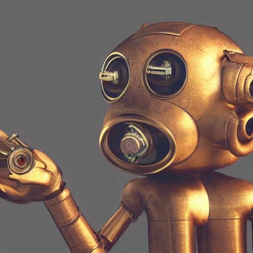 Image similar to steampunk monkey, portrait, robot, concept art, rim light, sharp focus, tilt shift, octane render, anime, moebius, highly detailed