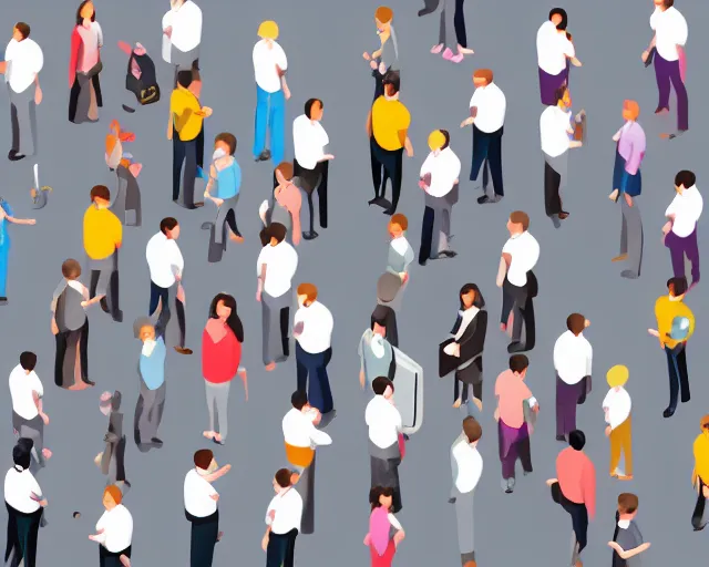 Image similar to A crowd of miniature professional people standing on a computer, isometric, highly detailed, whimsical, 4k