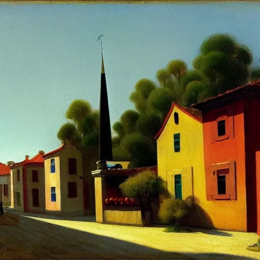 Image similar to A Spanish village. By Carl Gustav Carus, Edward Hopper.