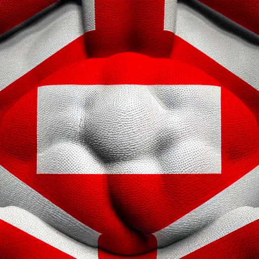 Image similar to Swiss flag torn, highly detailed, poetic, 3D render, digital art, octane render, 8K artistic photography, photo-realistic