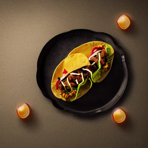 Image similar to demon taco photo realistic, dramatic cinematic lighting, octane render, 4 k, ultra detailed