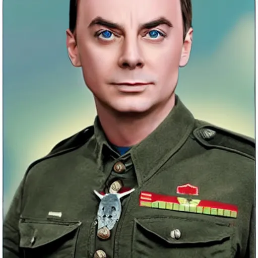 Image similar to sheldon cooper russian millitary propoganda