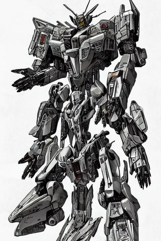 Image similar to full body illustrations of mecha, pen and ink, very detailed, concept art, transformers movie aesthetic