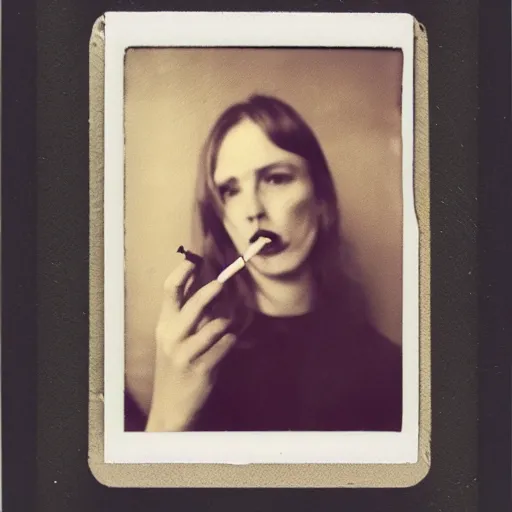 Image similar to a photo of woman hand with a cigarette, polaroid,
