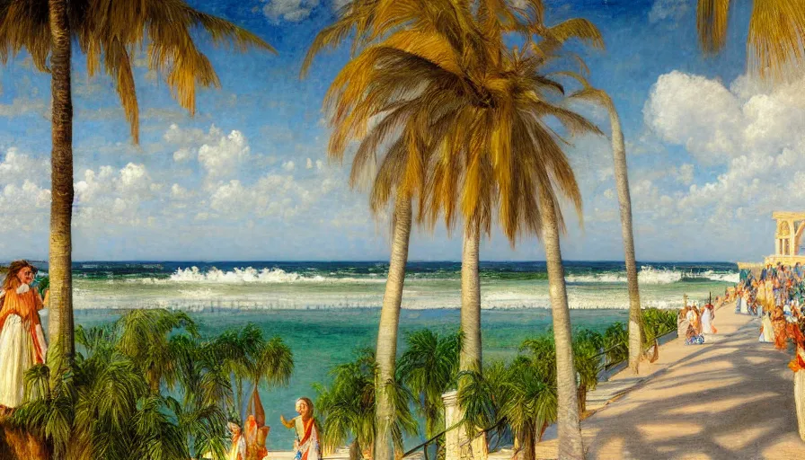 Image similar to a ultradetailed beautiful painting of the thunderstorm sky of the amazonas palace balustrade designed by jules bastien - lepage, tarsila do amaral, frank weston and gustave baumann, beach, trending on artstation, mediterranean, palm trees, sharp focus, colorful refracted sparkles and lines, soft light, 8 k 4 k