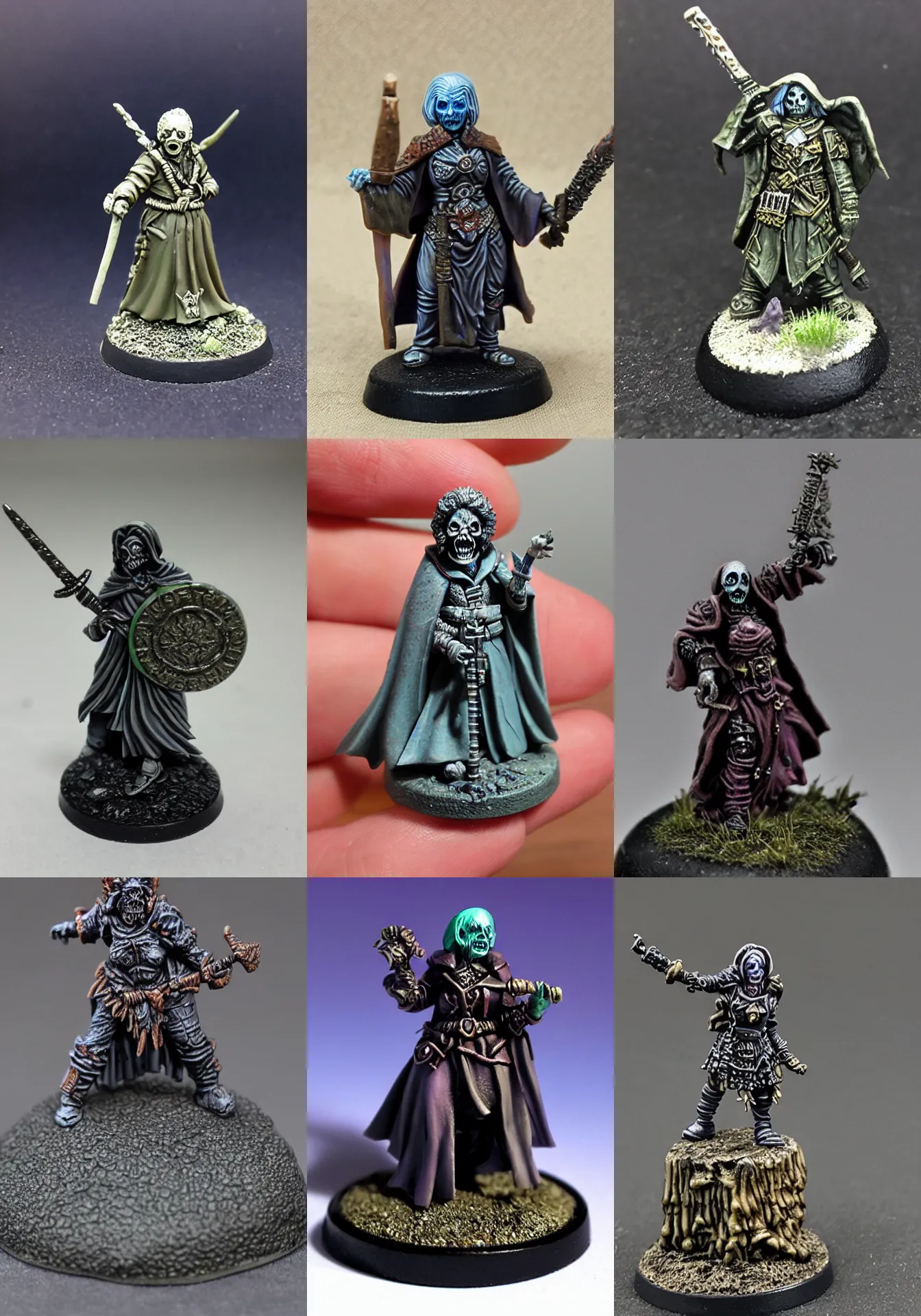 Prompt: resin miniature, undead margaret thatcher, 2 8 mm heroic scale, games workshop, lich, mage, citadel colour, glowing eyes, osl, nmm, r / paintedminis, round base, ttrpg, dungeons and dragons