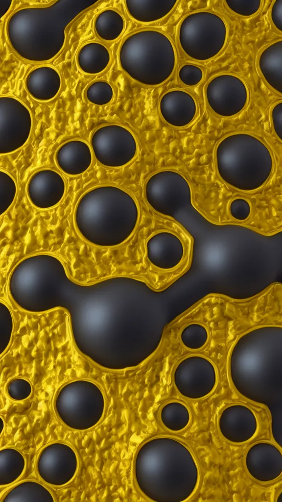 Prompt: a 3D render of a yellow-tinted molecule texture, close up, high contrast, highly detailed, sharp focus, digital painting, 3D art, illustration, trending on artstation,