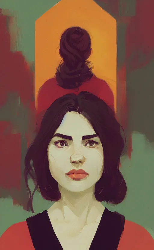 Image similar to a front view portrait of a hispanic graduate illustration by atey ghailan