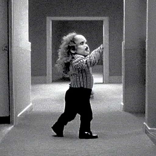 Image similar to A still of Danny Devito as the twins in The Shining (1980)