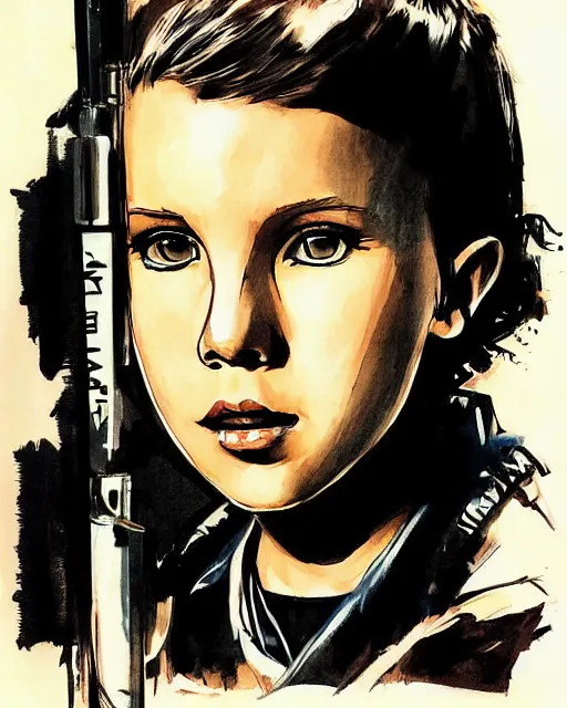 Image similar to marker sketch of millie bobby brown by yoji shinkawa