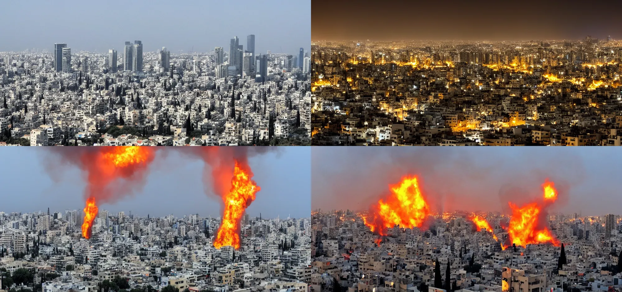 Prompt: tel aviv on fire