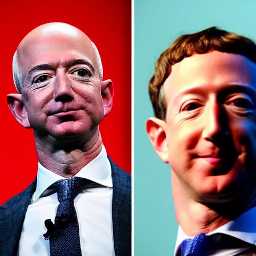 Image similar to jeff bezos with mark zuckerberg's hair