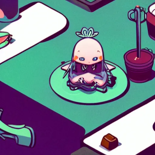 Image similar to cannabis cafe detailed cute characters, isometric fun style rendered, by ren hang, australian style video game still