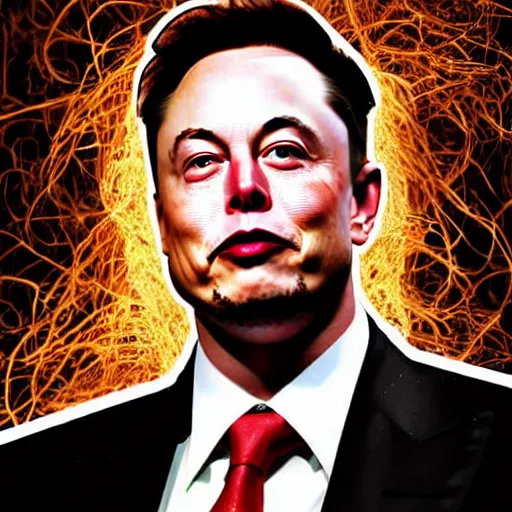 Prompt: digital art of elon musk with hair made of spaghetti photorealistic photoshop