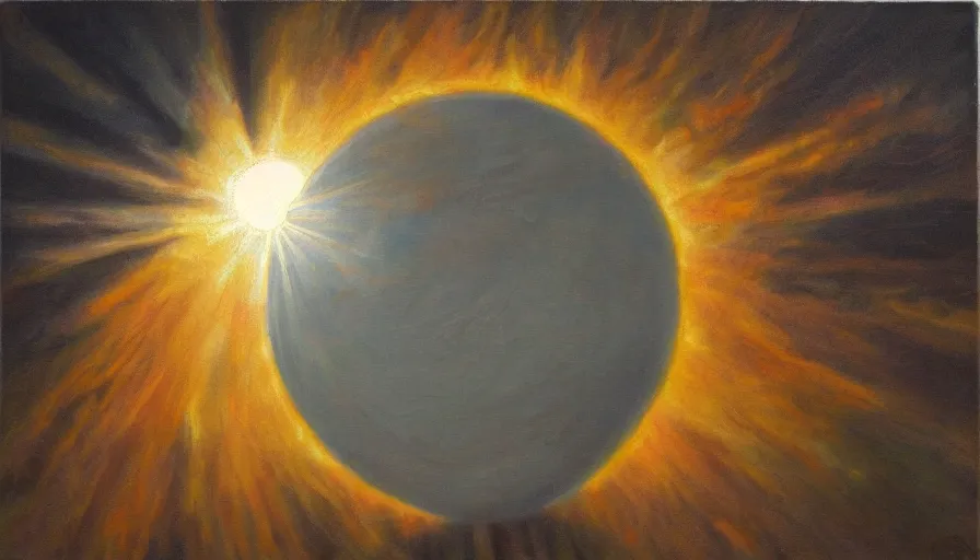 Image similar to the sun being blocked, seen from earth, oil painting