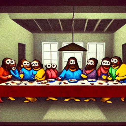 Image similar to Last Supper of Minions,