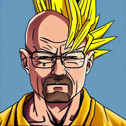 Image similar to Walter white super saiyan form