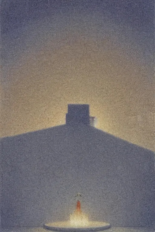 Prompt: Artwork by Quint Buchholz of the cinematic view of the Hall of Iron Agony, Infernal, Writings.