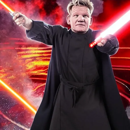 Image similar to gordon ramsay as a sith lord