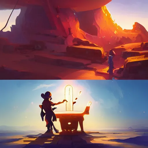 Image similar to hero world close encounters of the third kind, behance hd by jesper ejsing, by rhads, makoto shinkai and lois van baarle, ilya kuvshinov, rossdraws global illumination