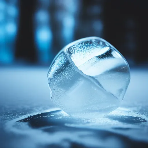 Prompt: Macro Shot of Clear Ice with light reflecting and bouncing inside, hyperrealistic rendering, subsurface scattering, raytracing, pathtracing, illumination, magical lighting