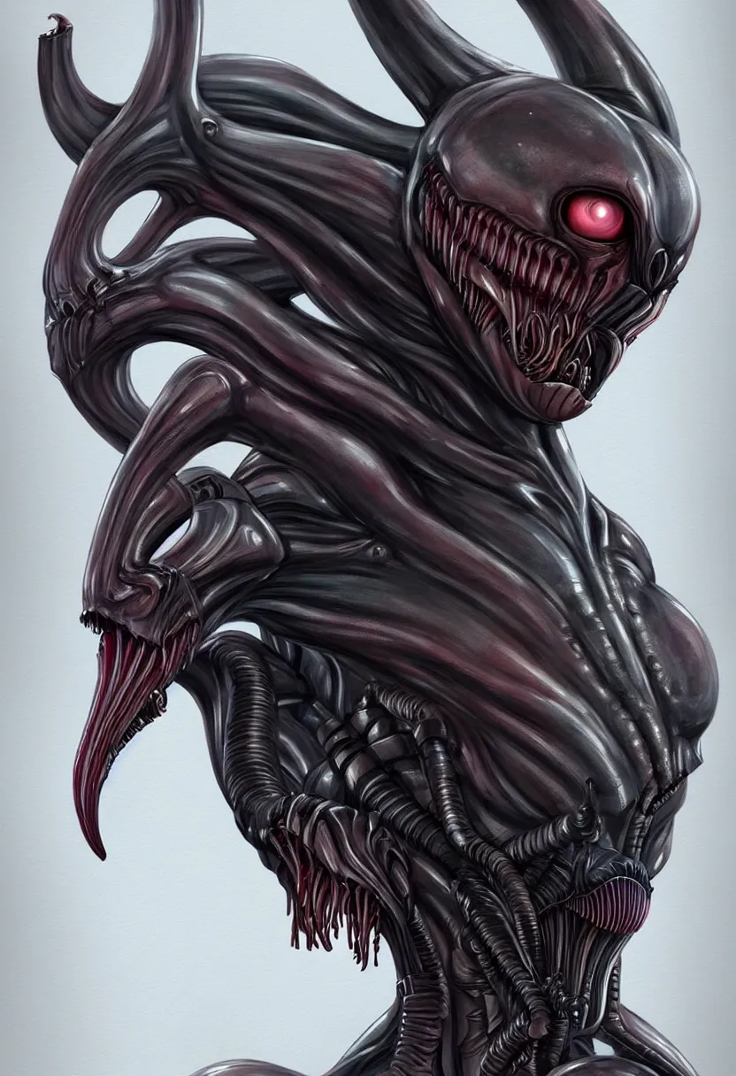 Image similar to beautiful symmetrical xenomorph female face, aesthetic art, 8 k, high details, digital painting, concept art, matte painting, art by arstation and mimmo rottela, pixels art by paul robertson