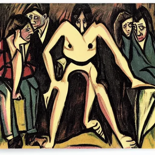 Prompt: The suffering of Harry Potter by Ernst Ludwig Kirchner