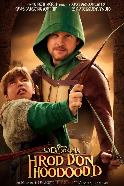 Image similar to disney robin hood movie poster, cgi, cinema, realistic