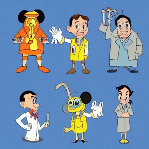 Image similar to funny quirky scientist character design, Disney style