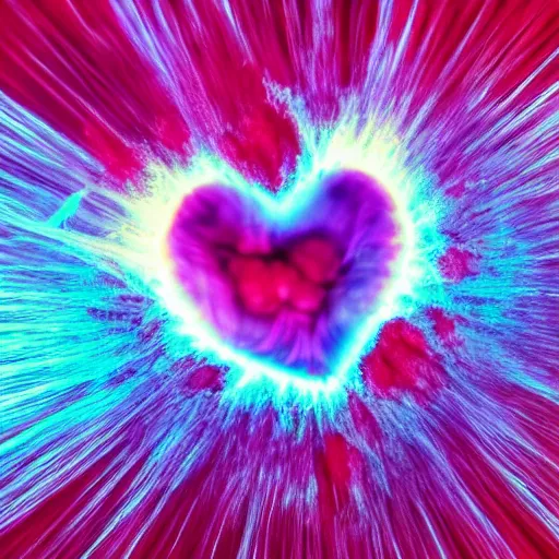 Image similar to 4 k macro photo of a heart exploding