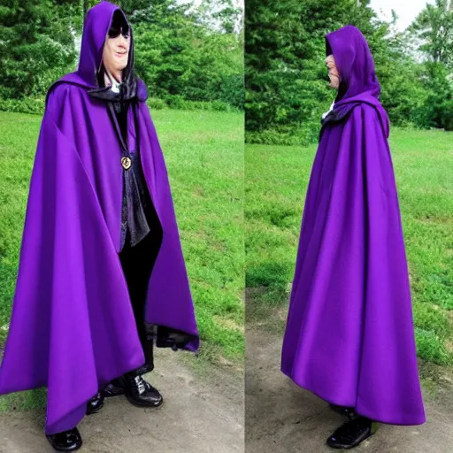 Image similar to purple cloak, full body