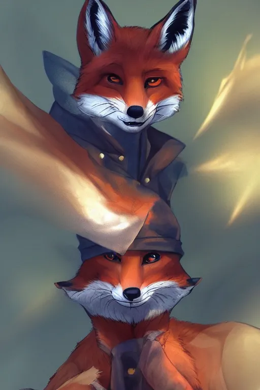 Image similar to a fox fursona, trending on artstation, by kawacy, furry art, digital art