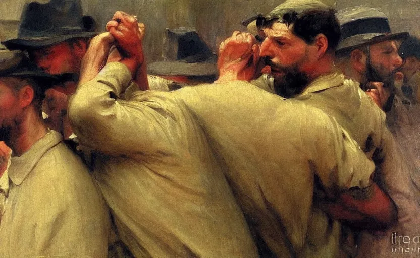 Image similar to high quality high detail painting by ilya repin, fbi arresting a man, hd